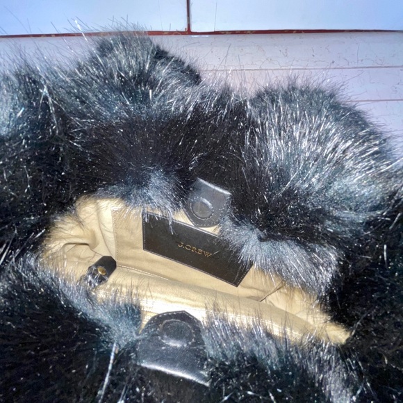 J Crew Mini Black Faux Shearling Tote - Picture 7 of 14